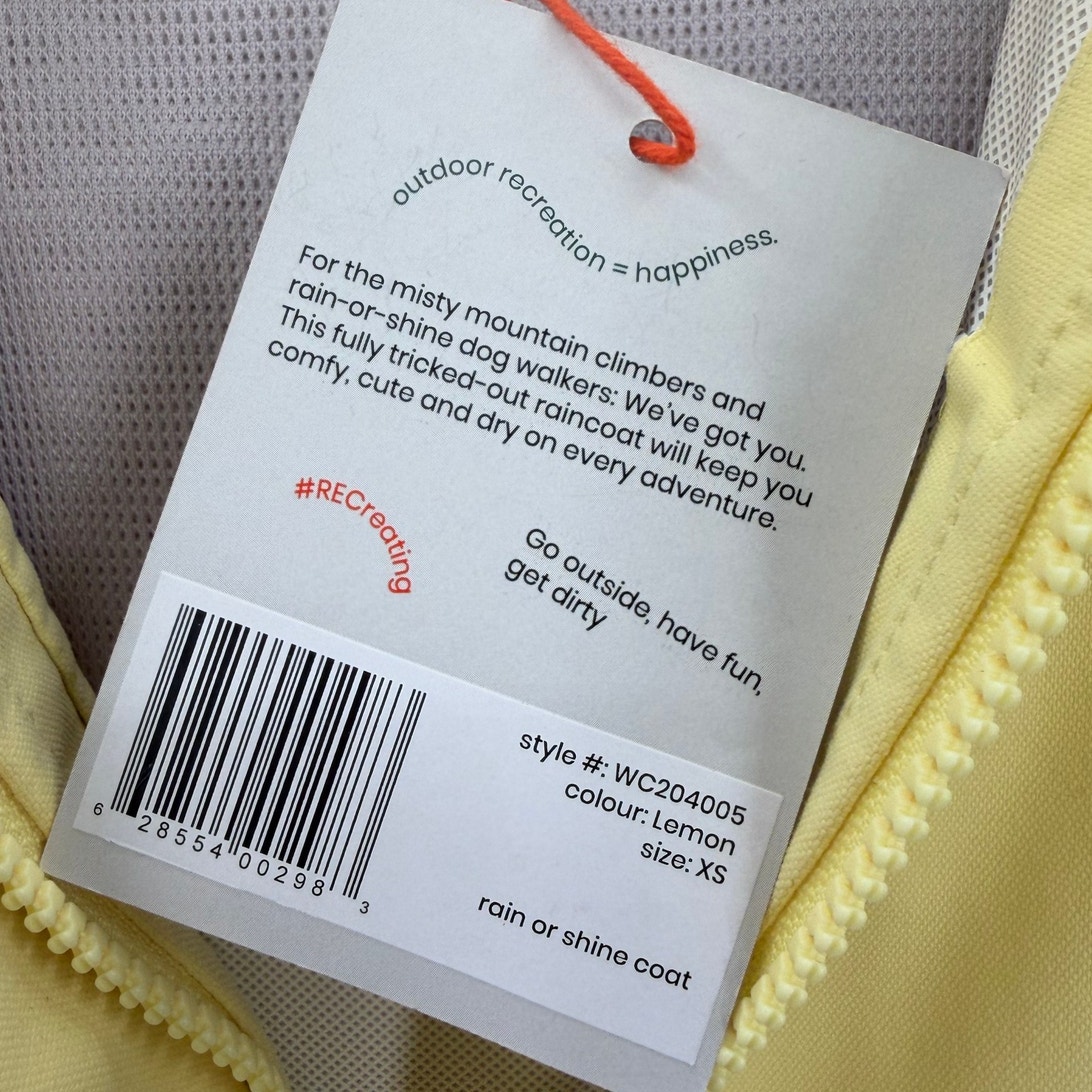 Nwt Alder Lemon Yellow Zippered Rain Or Shine Women's Coat Size Xs — image 6 of 8